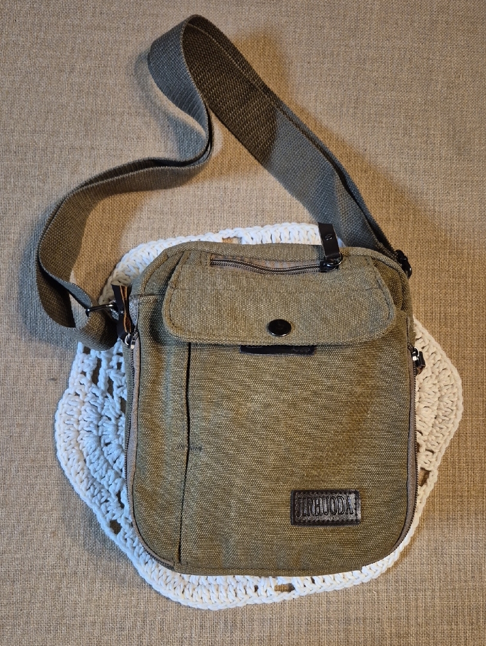 Small Messenger Canvas Crossbody and Shoulder Bag - Spacious - Durable - Picture 2 of 11
